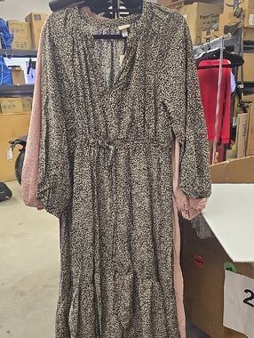 a new day Black & Cream Printed Maxi Dress